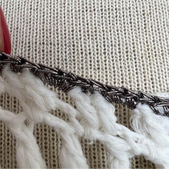 Suncoo Ivory Long Sleeve Zip Up Knit Sweater Cardigan Size T1= Small (328) - Picture 3 of 11